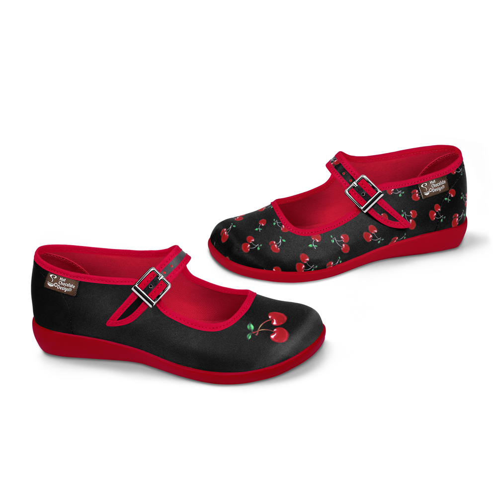 Chocolaticas® Cherry Black Women's Mary Jane Flat
