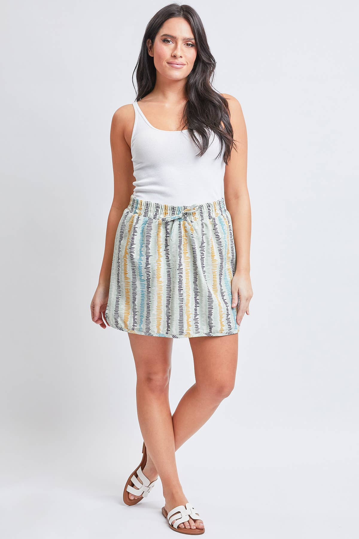 Broken Lines Skort with Knit Under Short