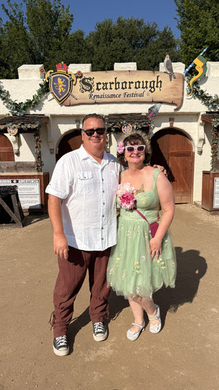 Sheri and Chris at the Gate of Scarborough Faire