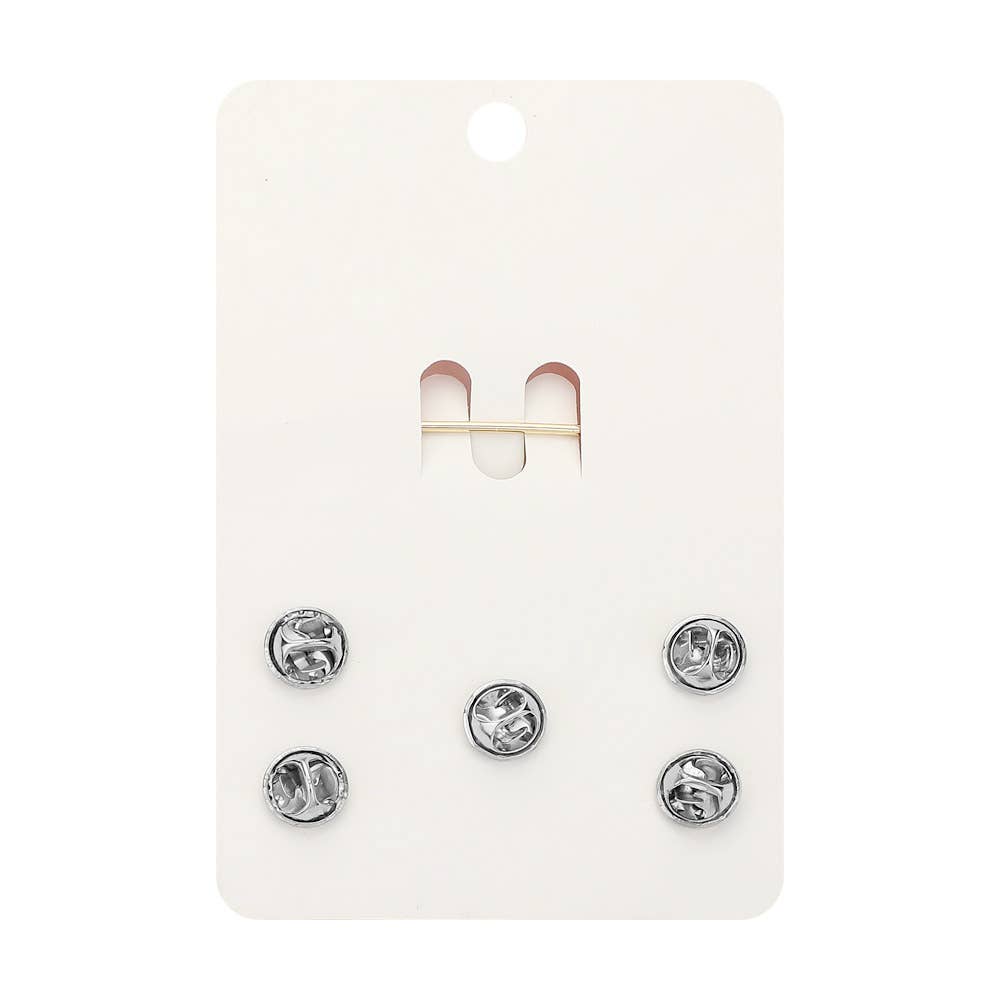 SET OF 6 - Pearl Heart Enamel Flower Pin Slouch Jewelry
