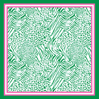 Zebra Leopard Pattern Printed Square Silky Satin Scarf Shawl