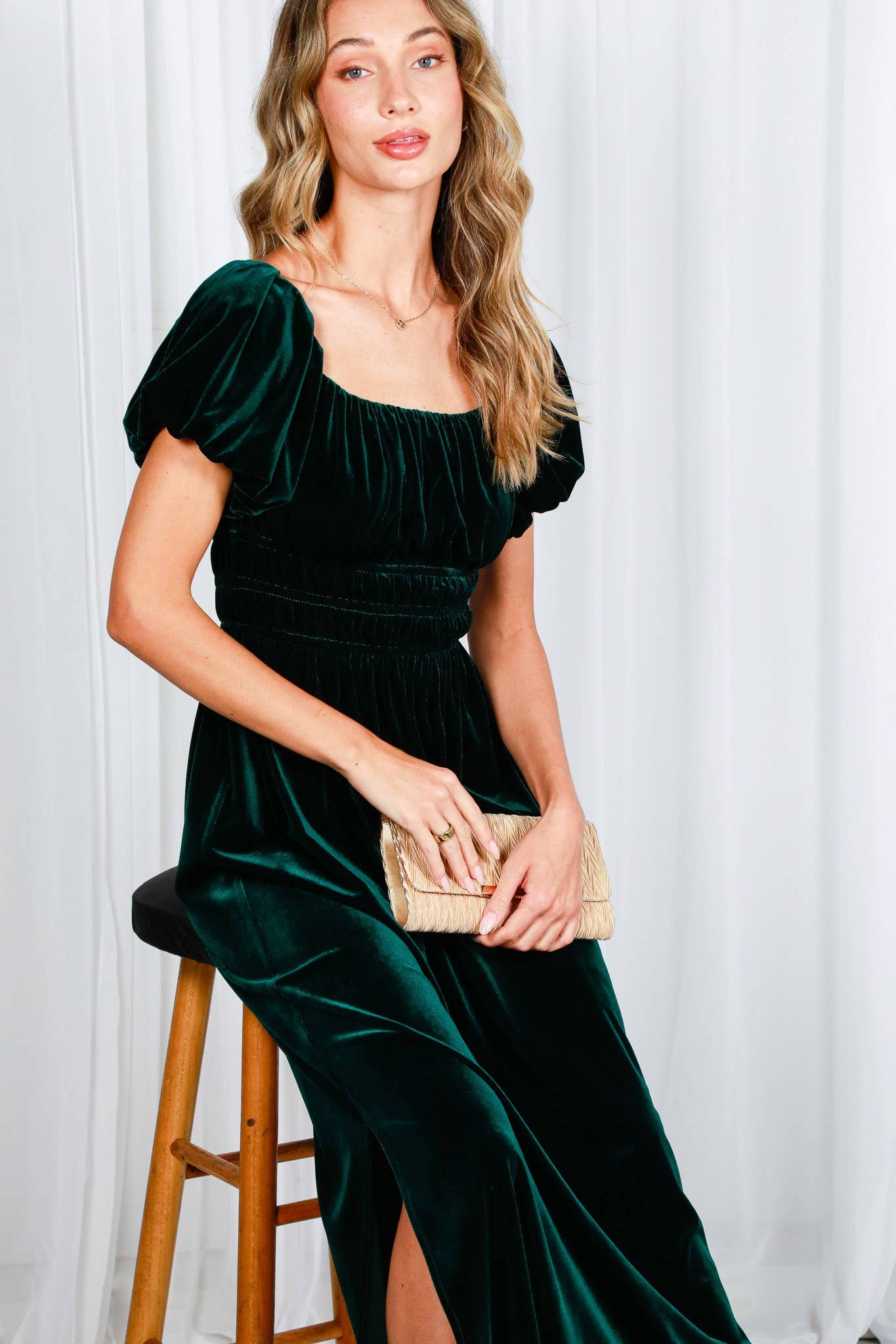 Velvet Dreams Off-the-Shoulder Maxi Dress
