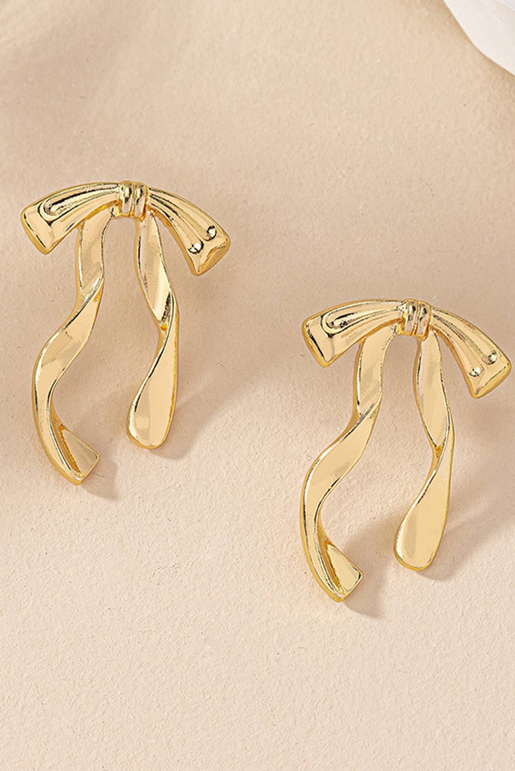 Valentine Bow Knot Plated Alloy Stud Earrings