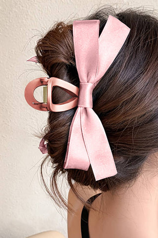 Large Bow Hair Claw Clip - Pink