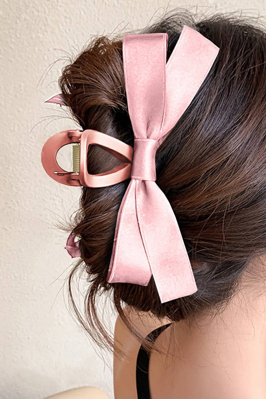 Large Bow Hair Claw Clip - Pink