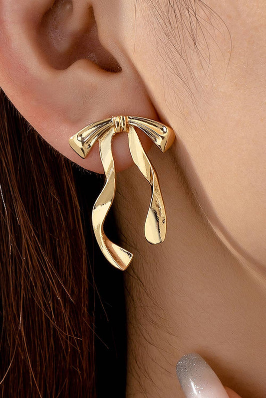 Valentine Bow Knot Plated Alloy Stud Earrings