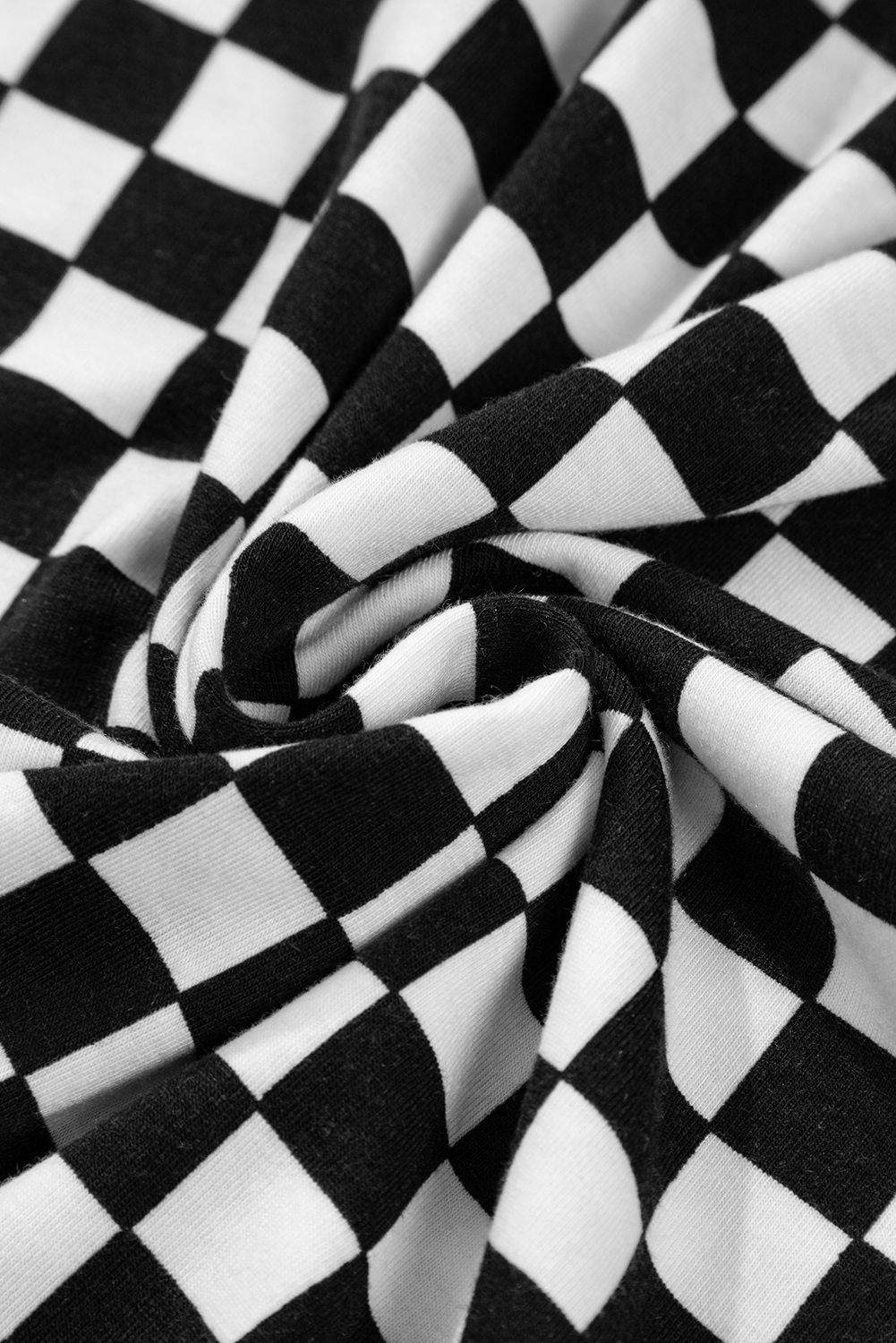 Black and White Checkered Print Pockets Casual Jumpsuit