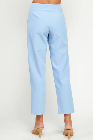 High Waisted Straight Cropped Pant Light Blue