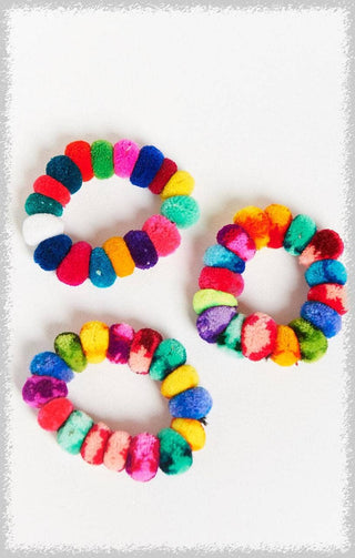Pom-Pom Hair Tie Scrunchies