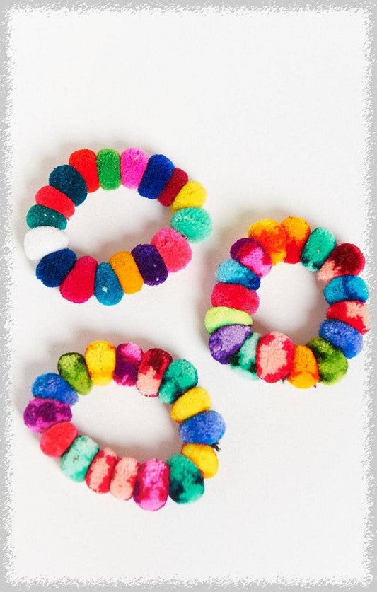Pom-Pom Hair Tie Scrunchies