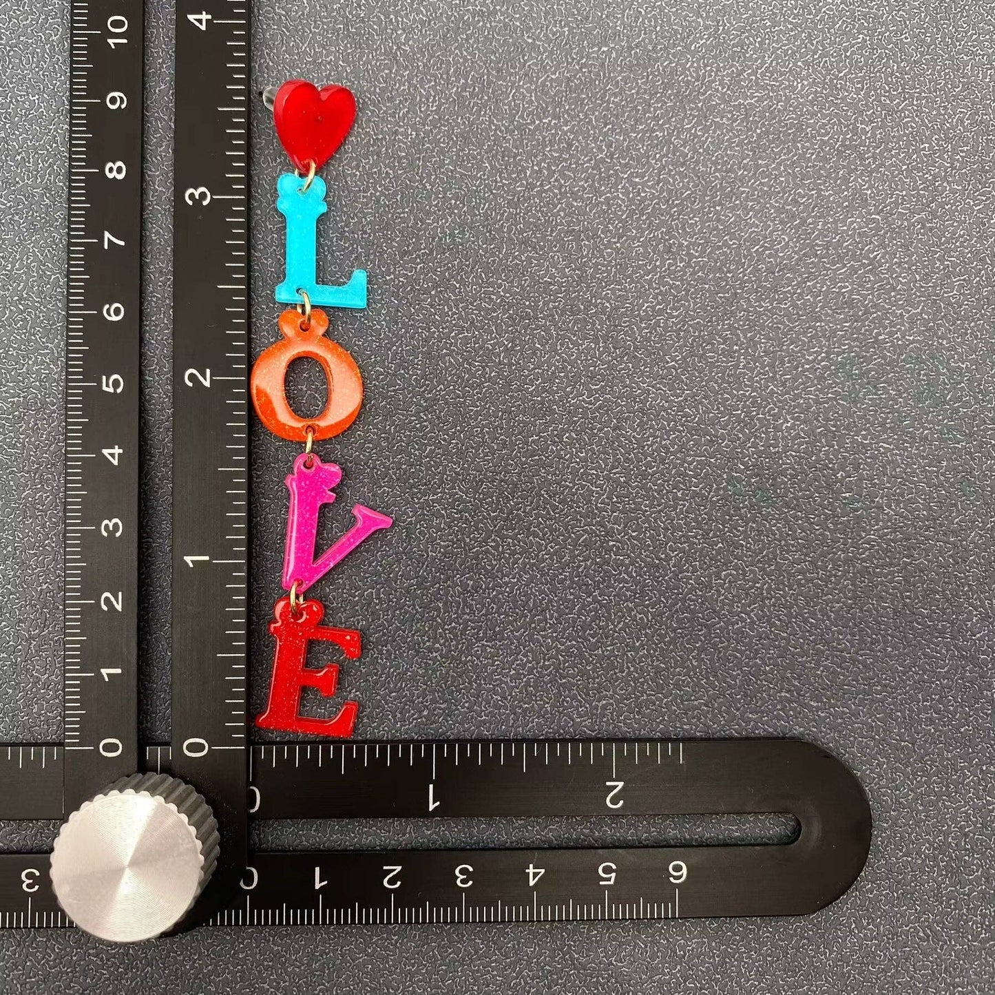 MultiColored Acrylic Love Dangle Earrings