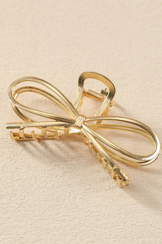 Goldtone Bowknot Shape Claw Clip