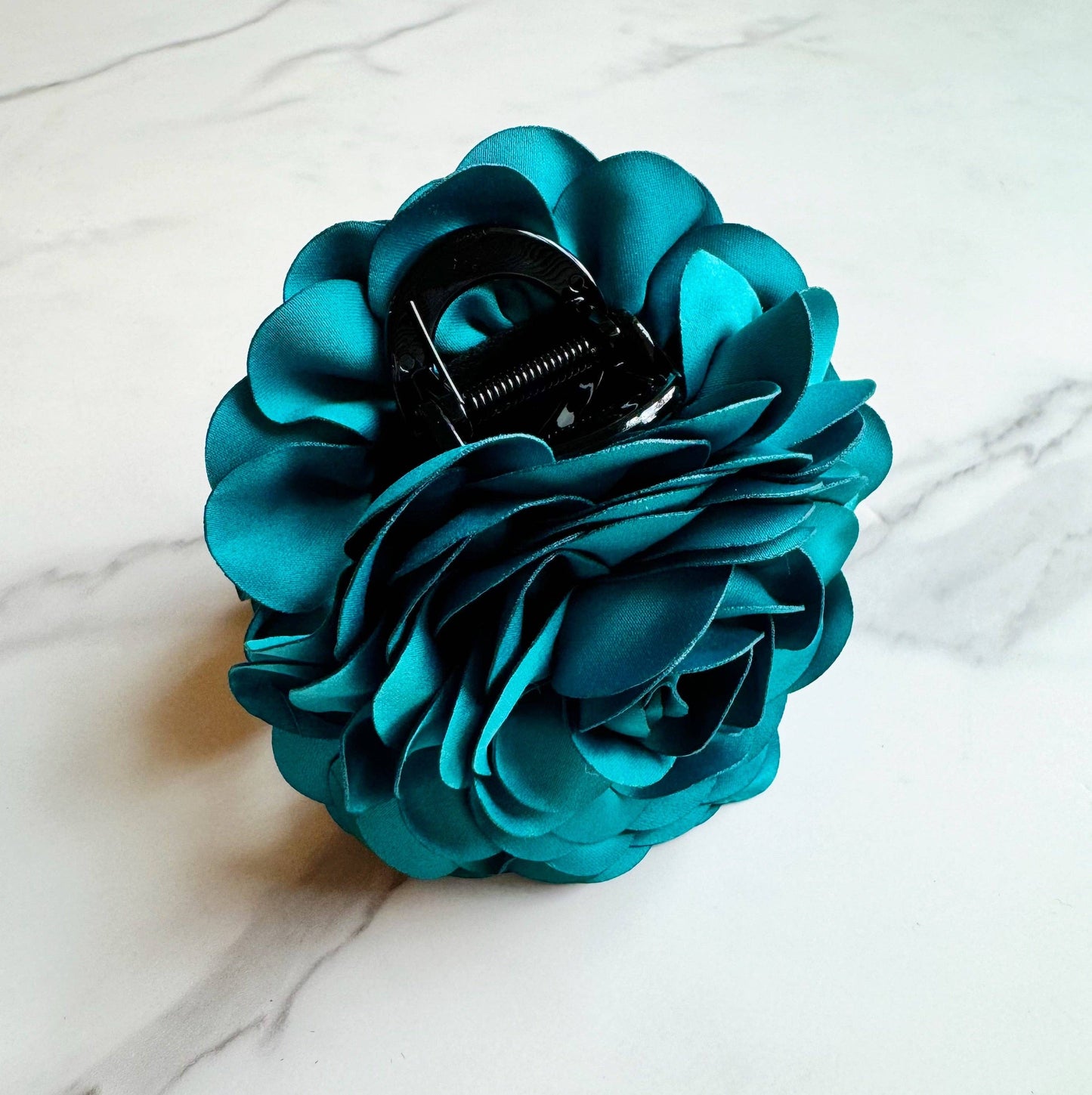 Full Bloom Double Sided Hair Claw: Teal