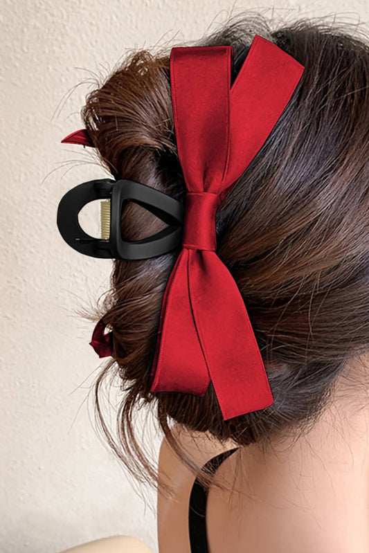 Large Bow Hair Claw Clip | Red