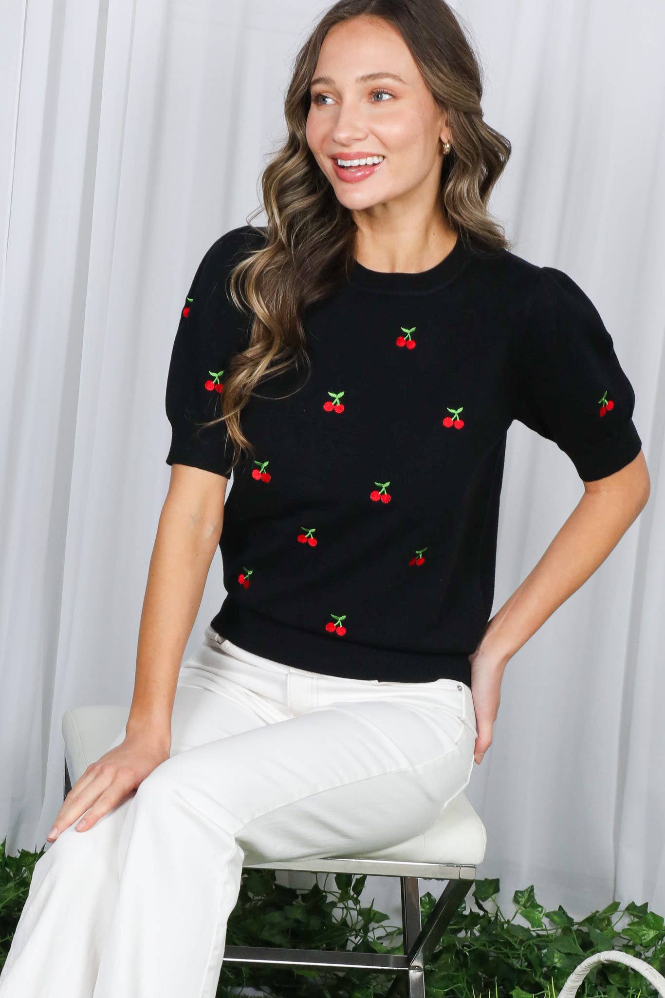 🍒 Sweet on Cherries Black Sweater 🍒