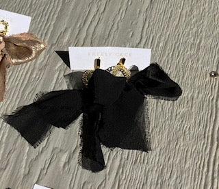 Hand Tied Ribbon Bow Earrings 