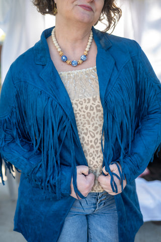 Dutton Navy Fringe Jacket
