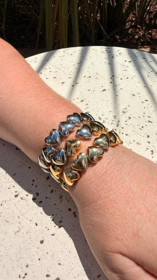Metallic Heart Bracelet