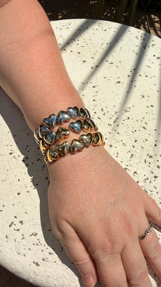 Metallic Heart Bracelet
