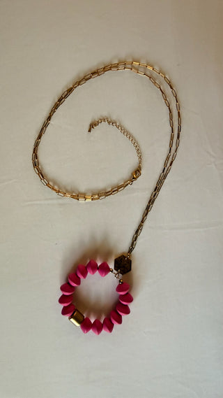 Goldtone Circle Bead Necklace and Earrings Set