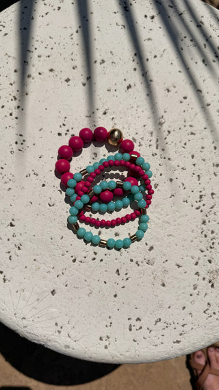 Pink & Turquoise Bracelet Set