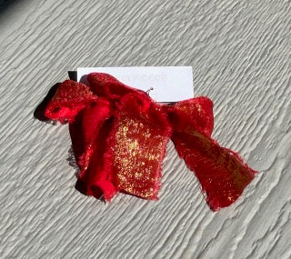 Hand Tied Ribbon Bow Earrings 