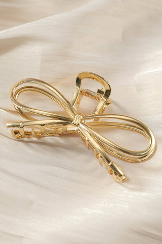 Goldtone Bowknot Shape Claw Clip