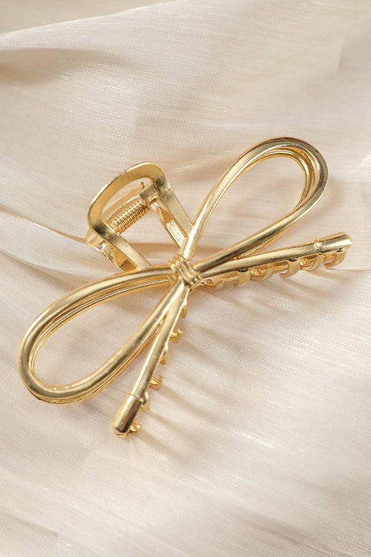 Goldtone Bowknot Shape Claw Clip