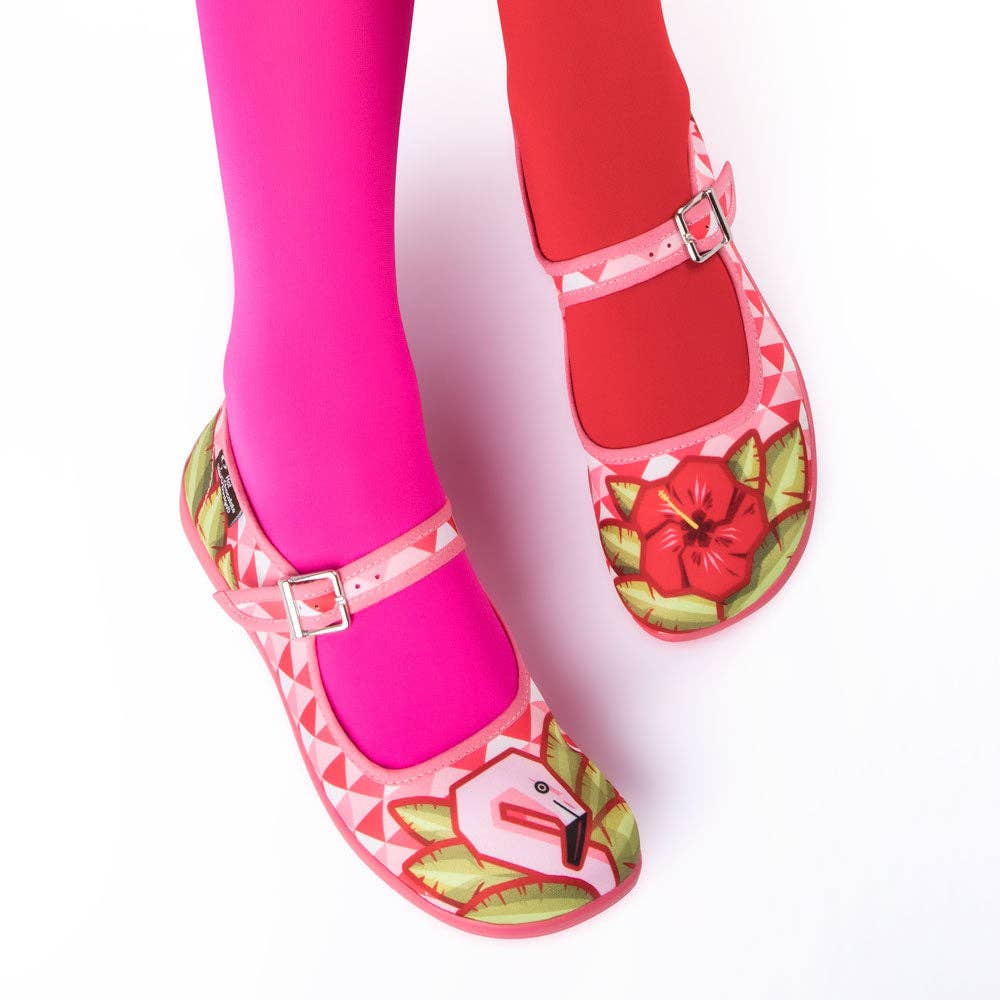 Mismatched Tights Socks: Pink & Red / One Size