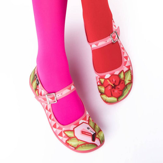 Mismatched Tights Socks: Pink & Red / One Size