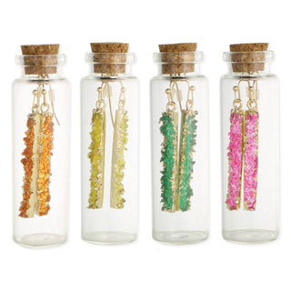 Bright Bottled Treasures Gold Druzy Bar Earring