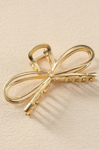 Goldtone Bowknot Shape Claw Clip