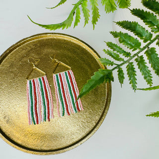 Frannie French Striped Line Seed Bead Earrings