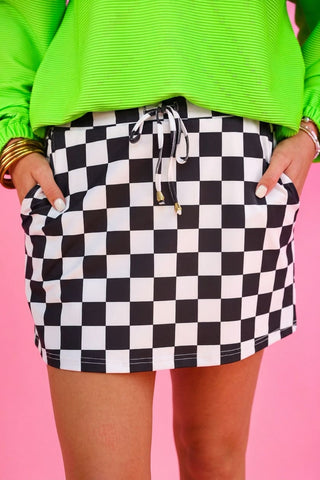 Checkerboard Checkered Skort