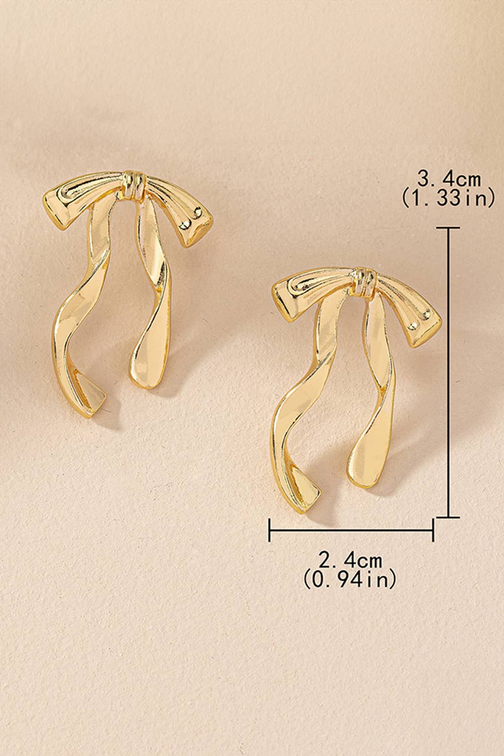 Valentine Bow Knot Plated Alloy Stud Earrings