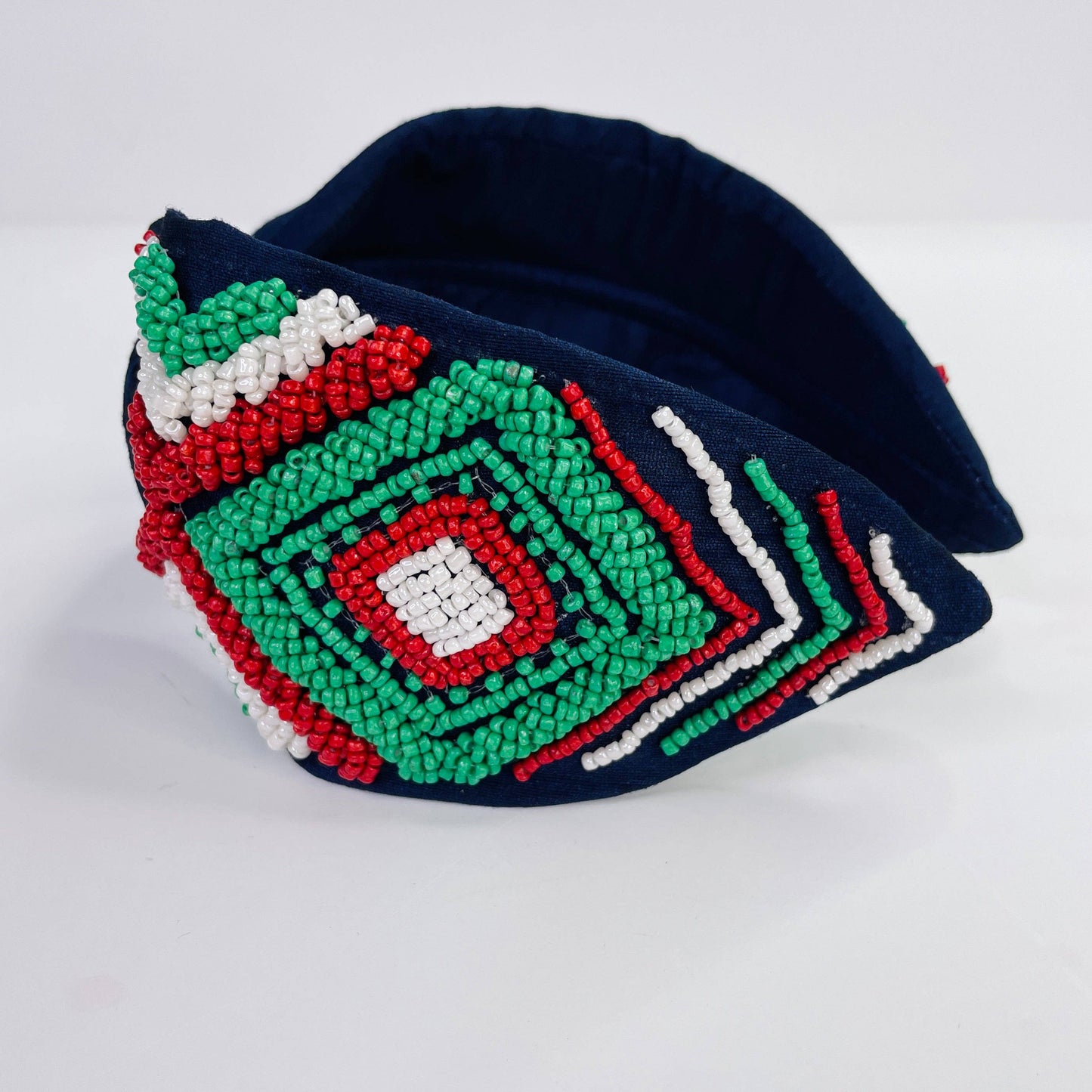 Natalie Navy Hand Beaded Seed Bead Luxury Headband