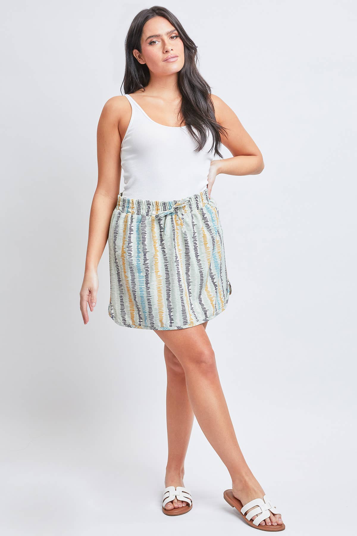Broken Lines Skort with Knit Under Short