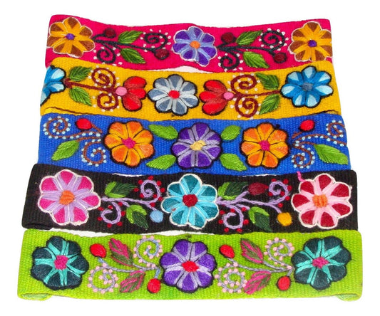 Headband Hand Embroidered Huancavelica Floral Patterned