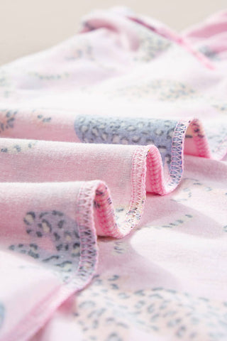 Pink Animal Print  Pajamas 2pcs Shirt & Shorts Set |