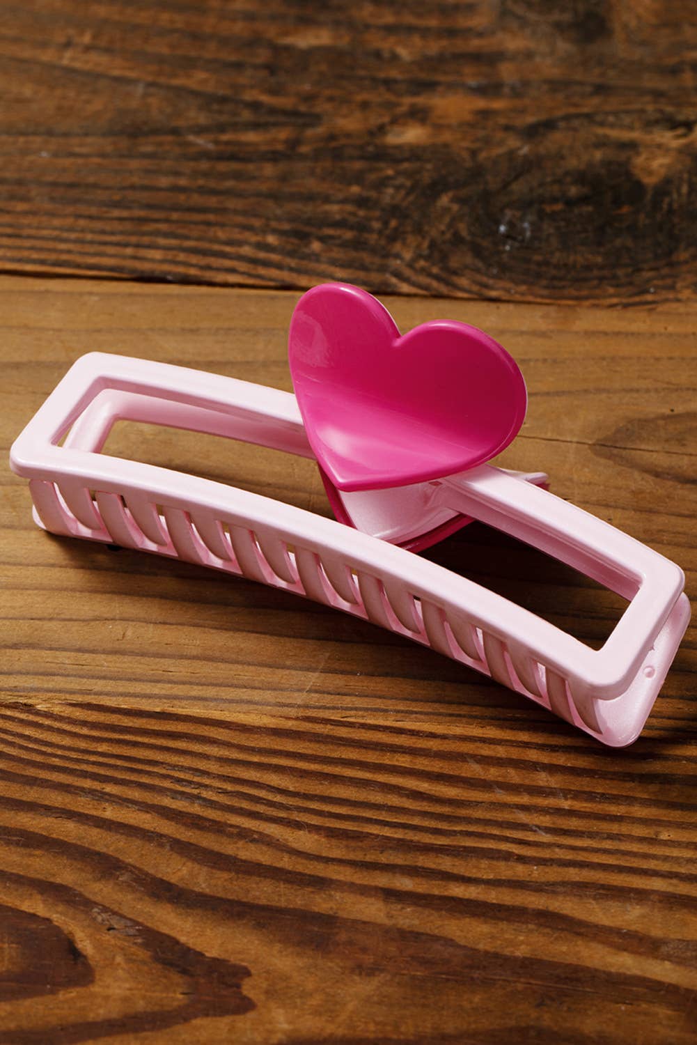 Pink Heart Design Hair Claw