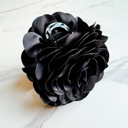Full Bloom Double Sided Hair Claw: Black