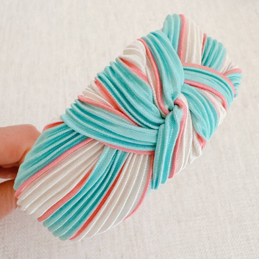 Color Pleats Headband: Mint