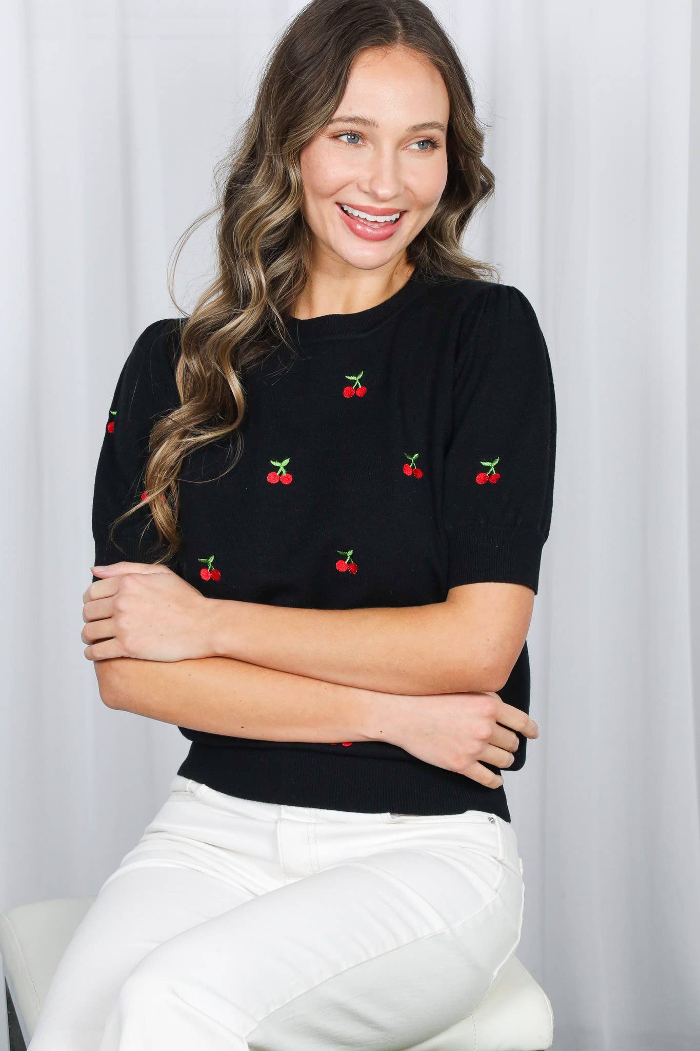 🍒 Sweet on Cherries Black Sweater 🍒
