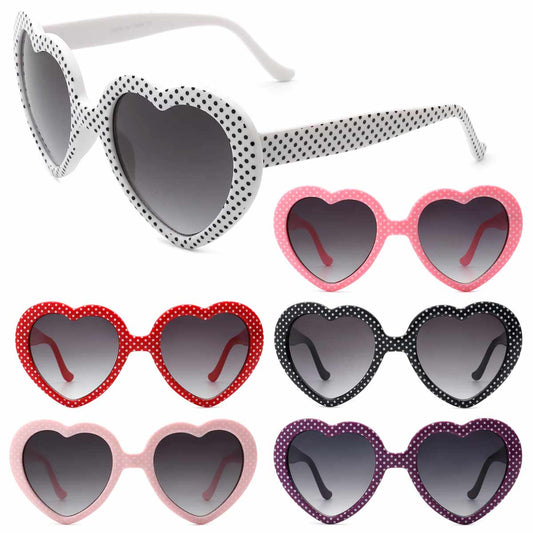 Polka Dot Heart Frame Sunglasses